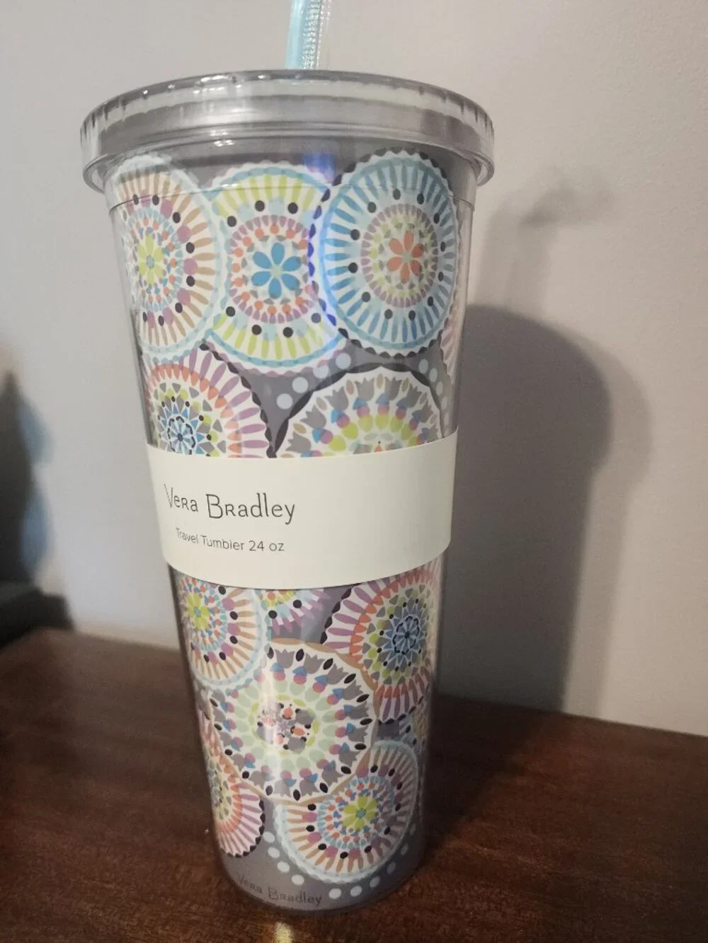 Vera Bradley 24oz Travel Tumbler Sunny Medallion Design
